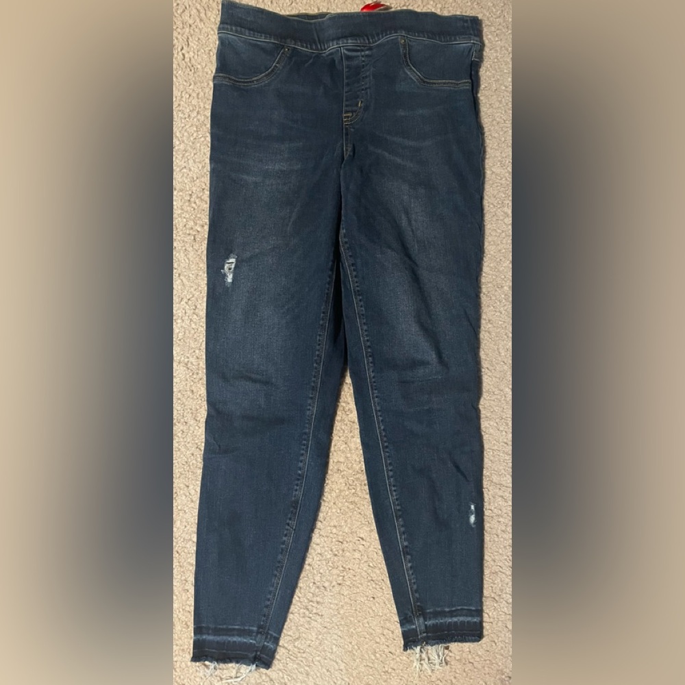 Spanx Dark Blue Distressed Jeans